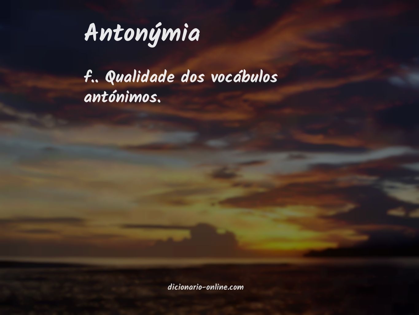 Significado de antonýmia