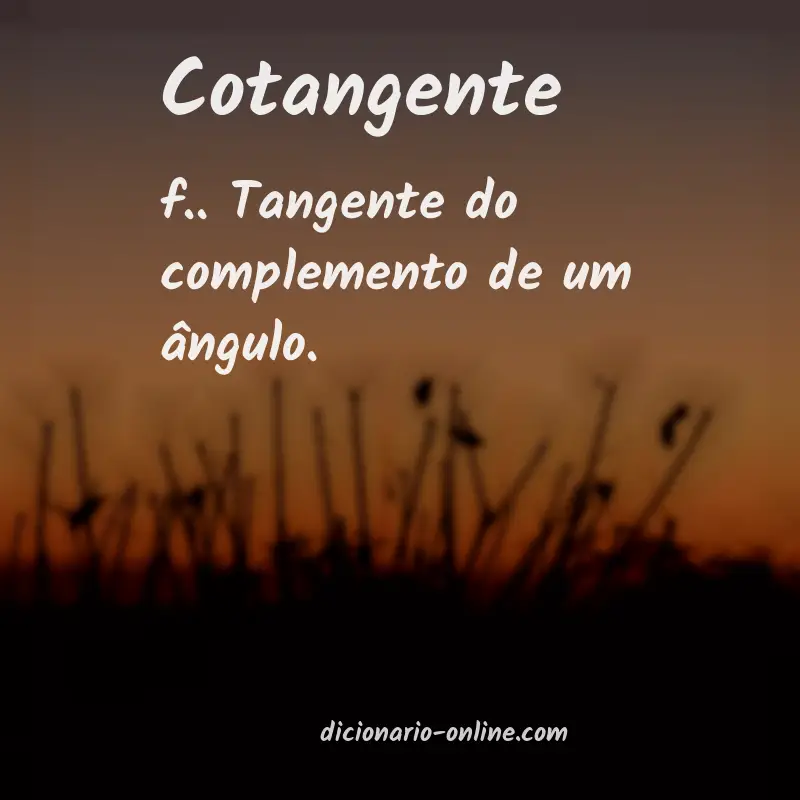 Significado de cotangente