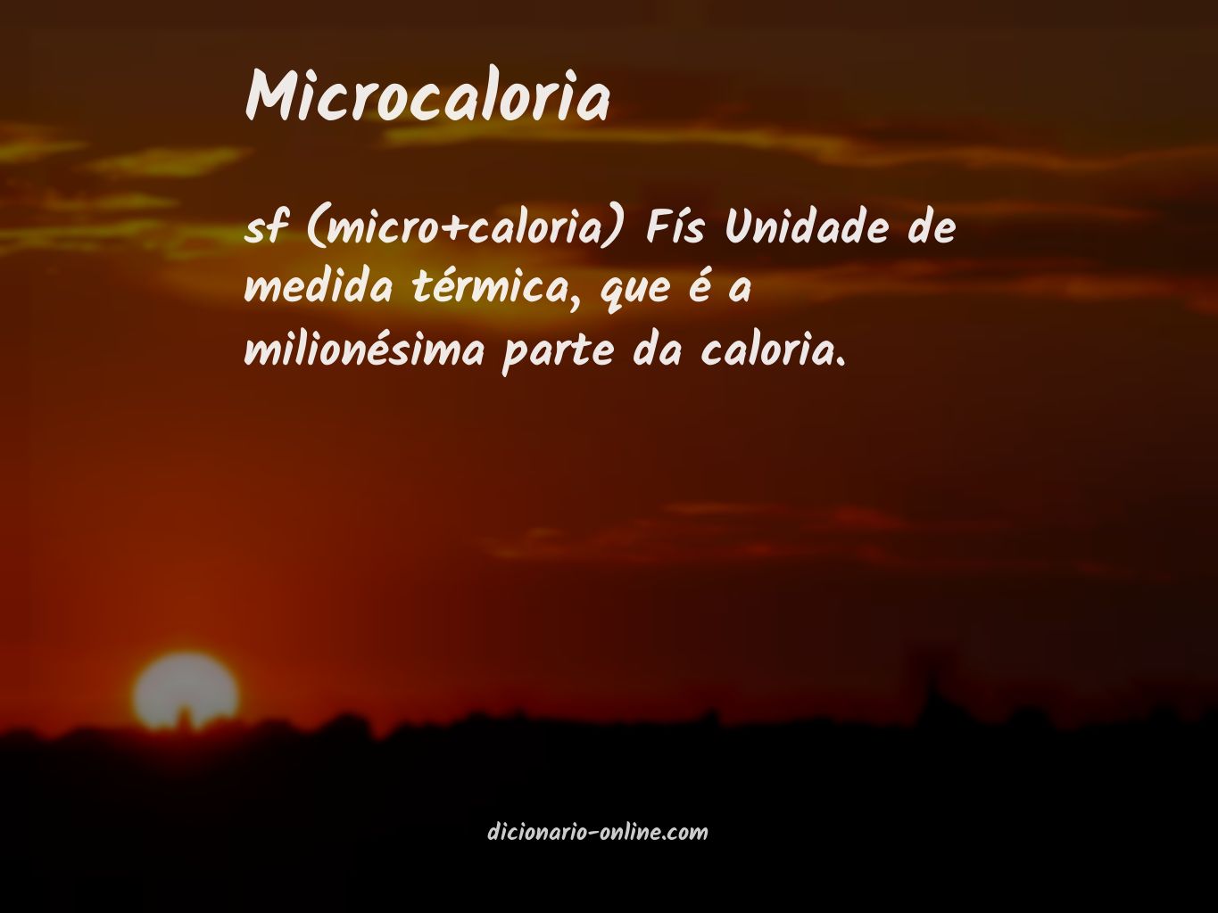 Significado de microcaloria