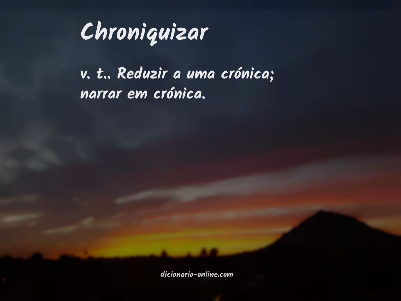 Significado de chroniquizar