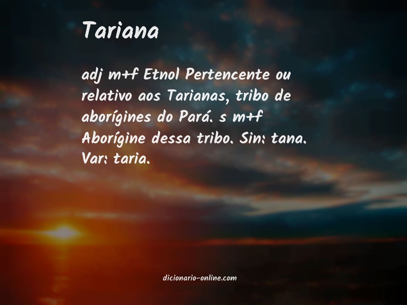 Significado de tariana