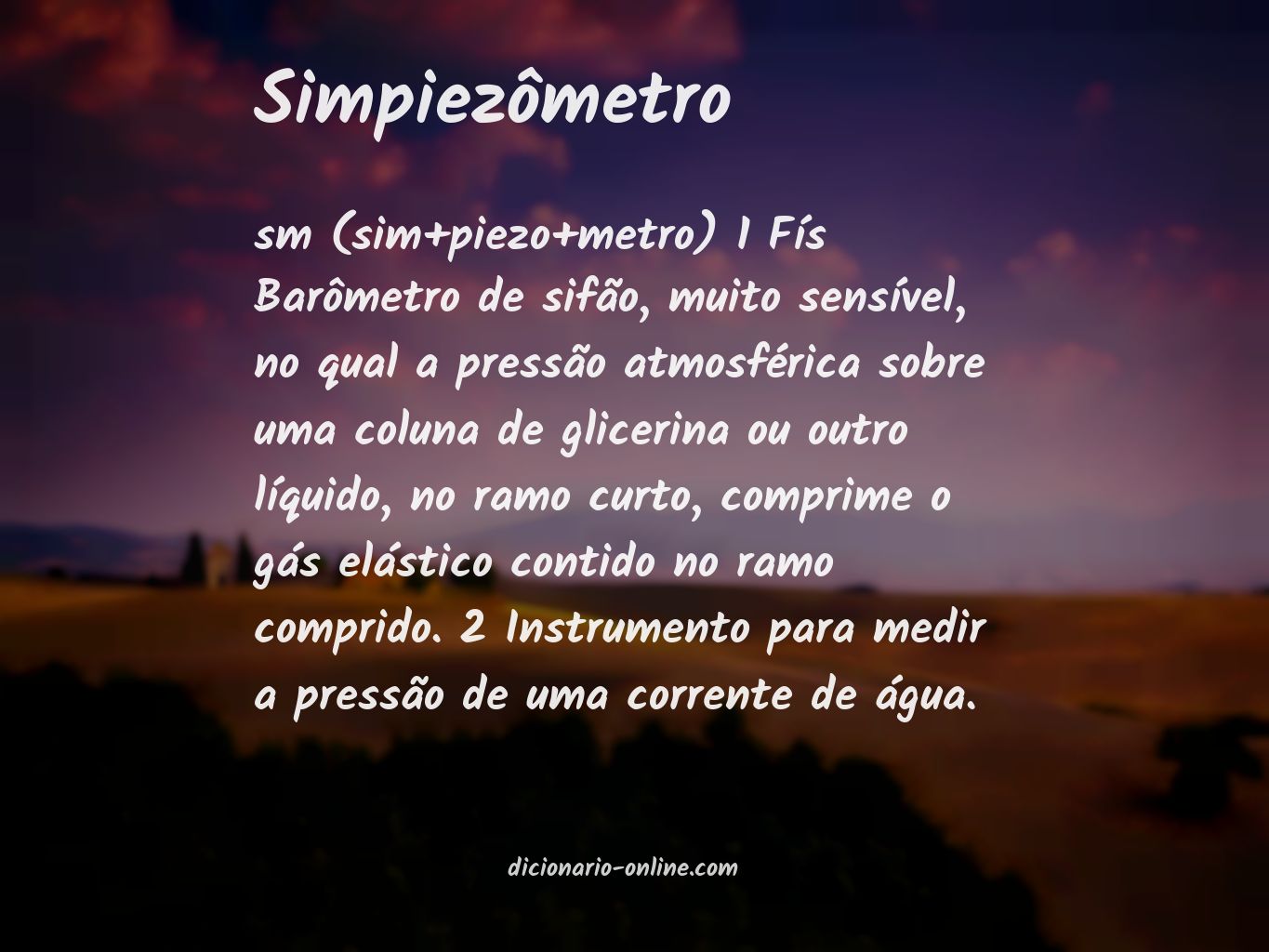 Significado de simpiezômetro