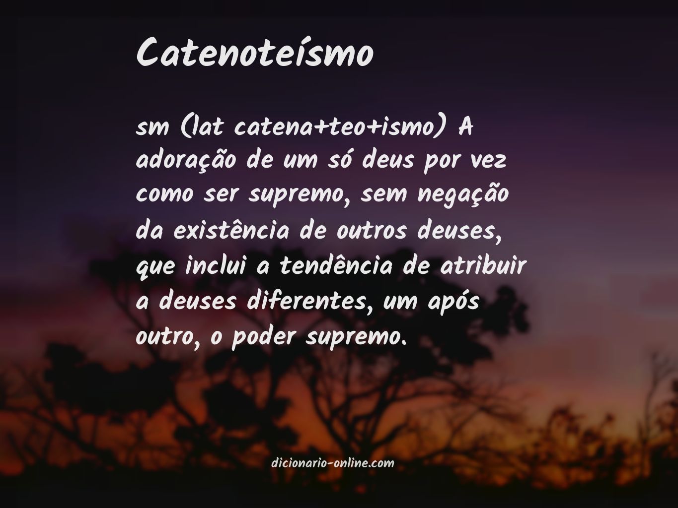 Significado de catenoteísmo