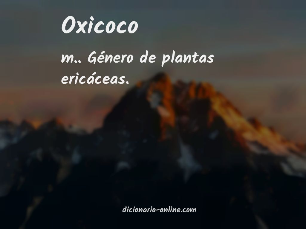 Significado de oxicoco