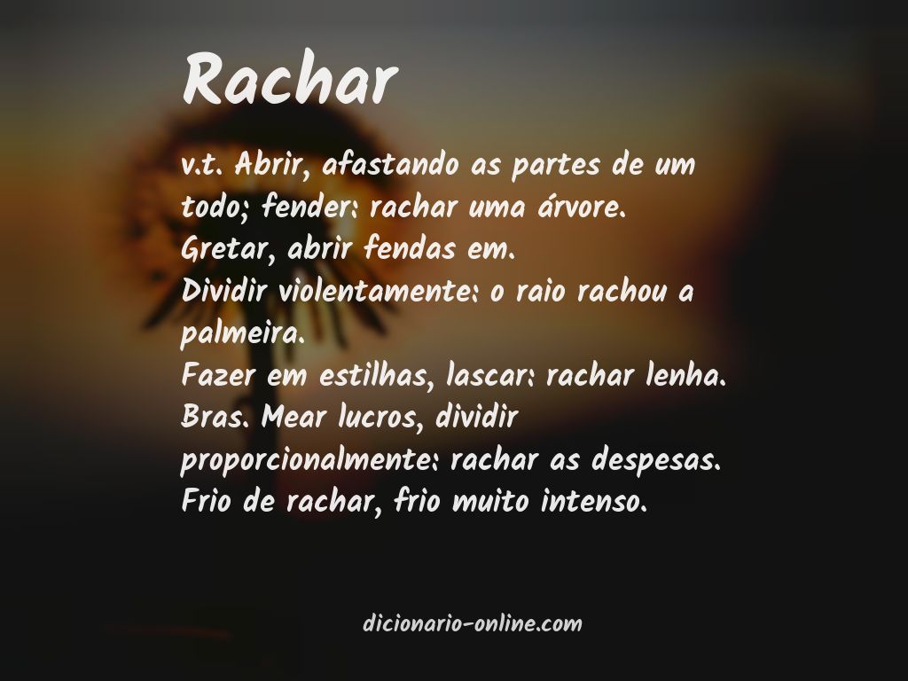 Significado de rachar