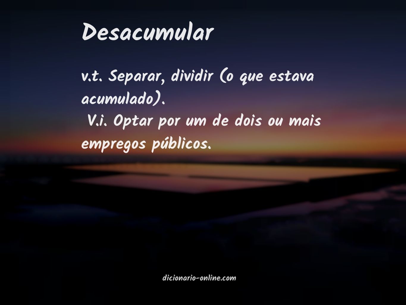 Significado de desacumular