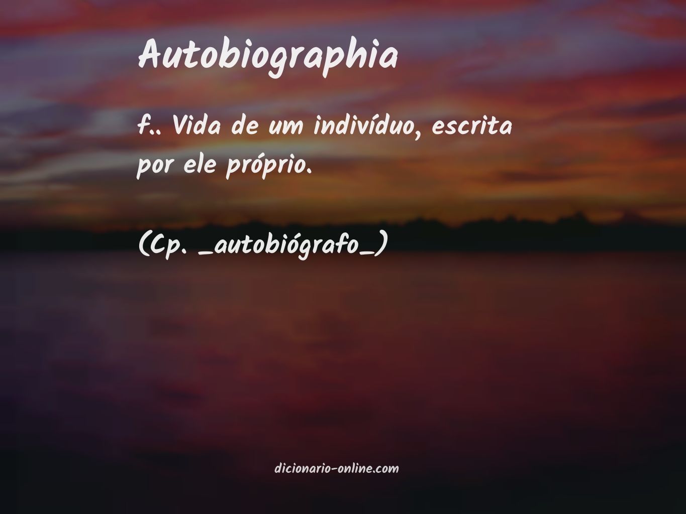 Significado de autobiographia