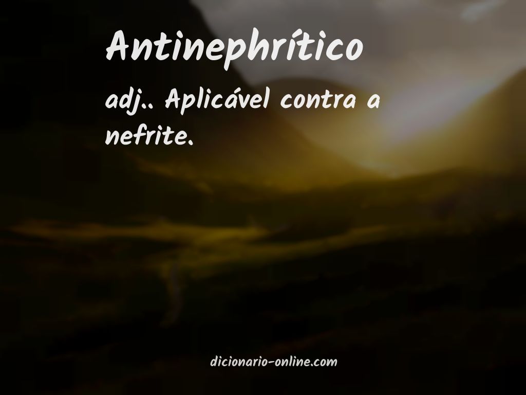 Significado de antinephrítico