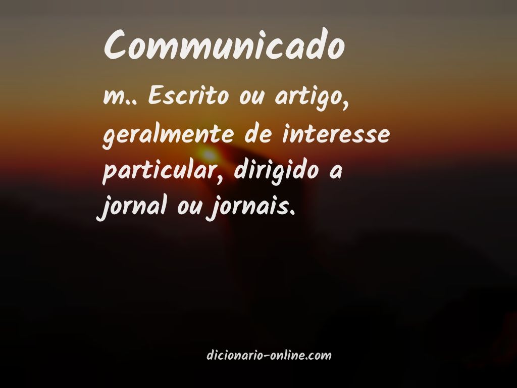 Significado de communicado