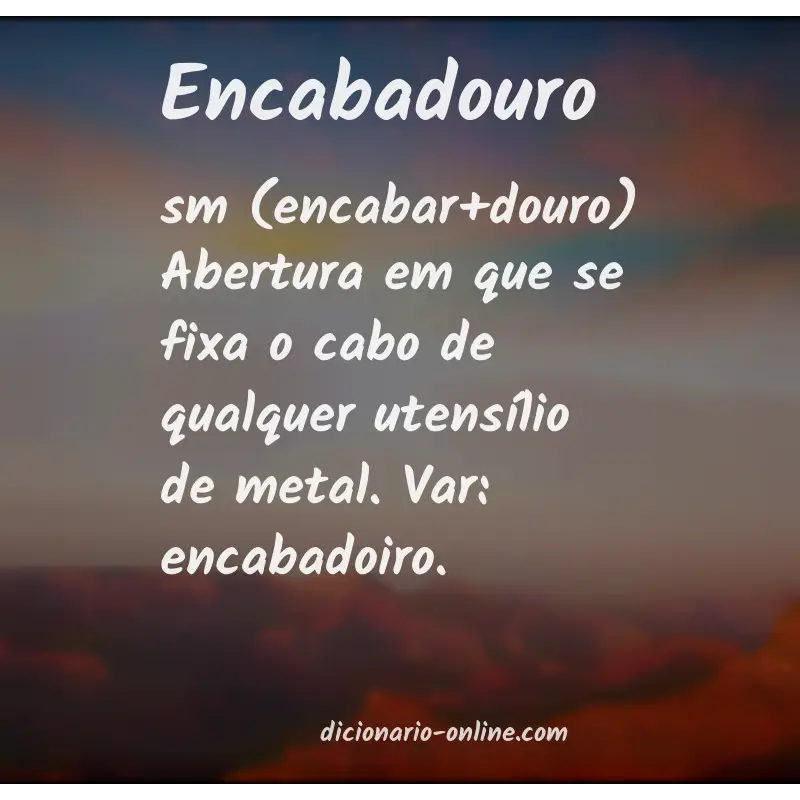 Significado de encabadouro