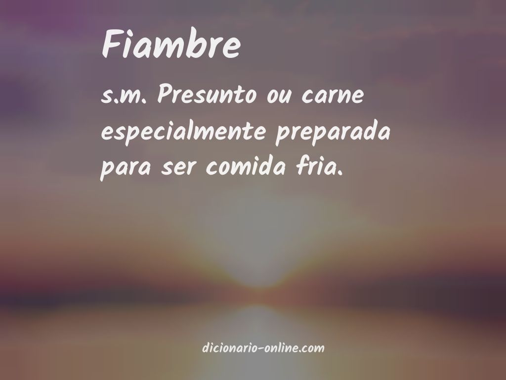 Significado de fiambre