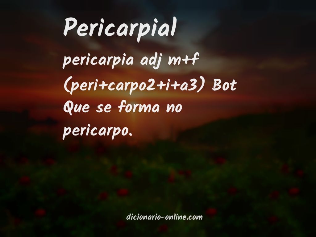 Significado de pericarpial