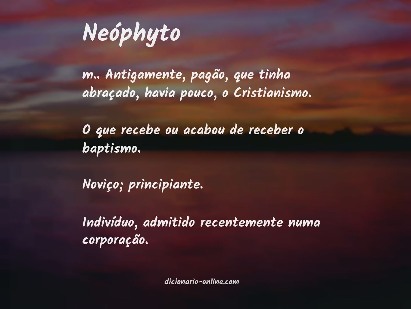 Significado de neóphyto
