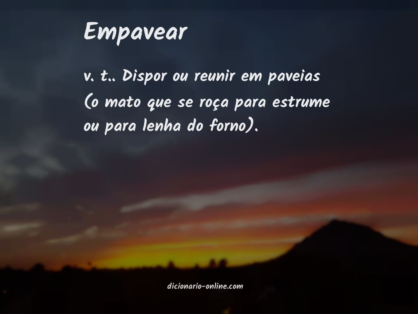 Significado de empavear