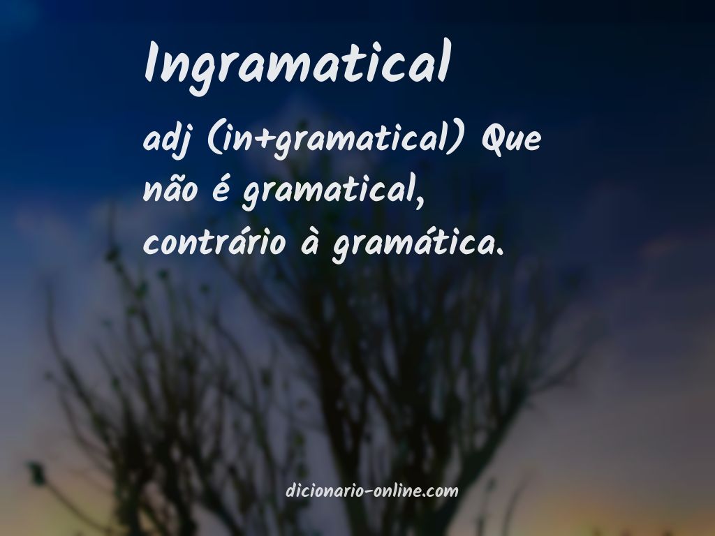 Significado de ingramatical