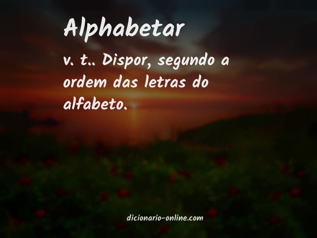 Significado de alphabetar