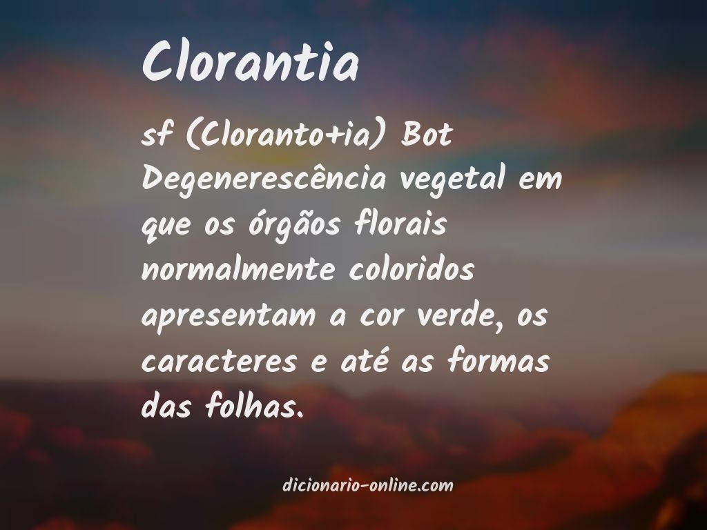 Significado de clorantia