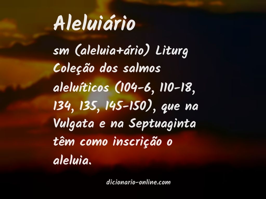 Significado de aleluiário