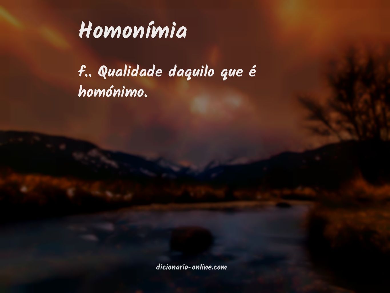 Significado de homonímia