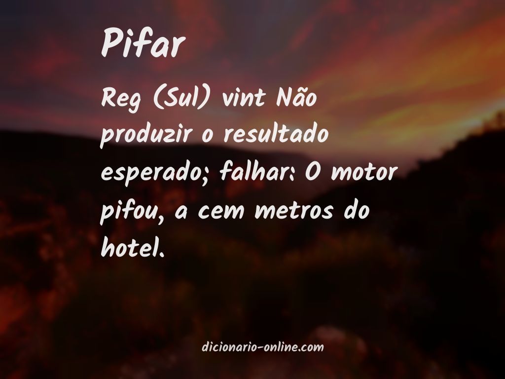 Significado de pifar