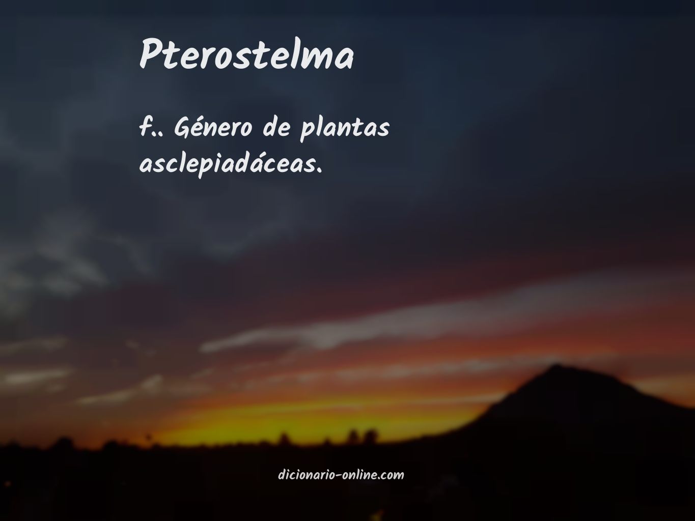 Significado de pterostelma