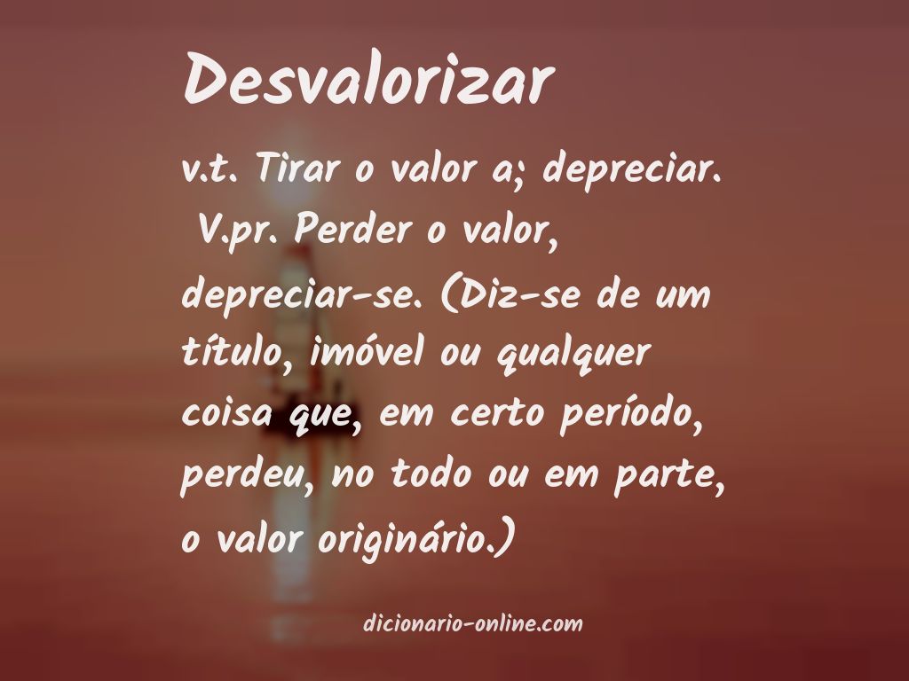 Significado de desvalorizar