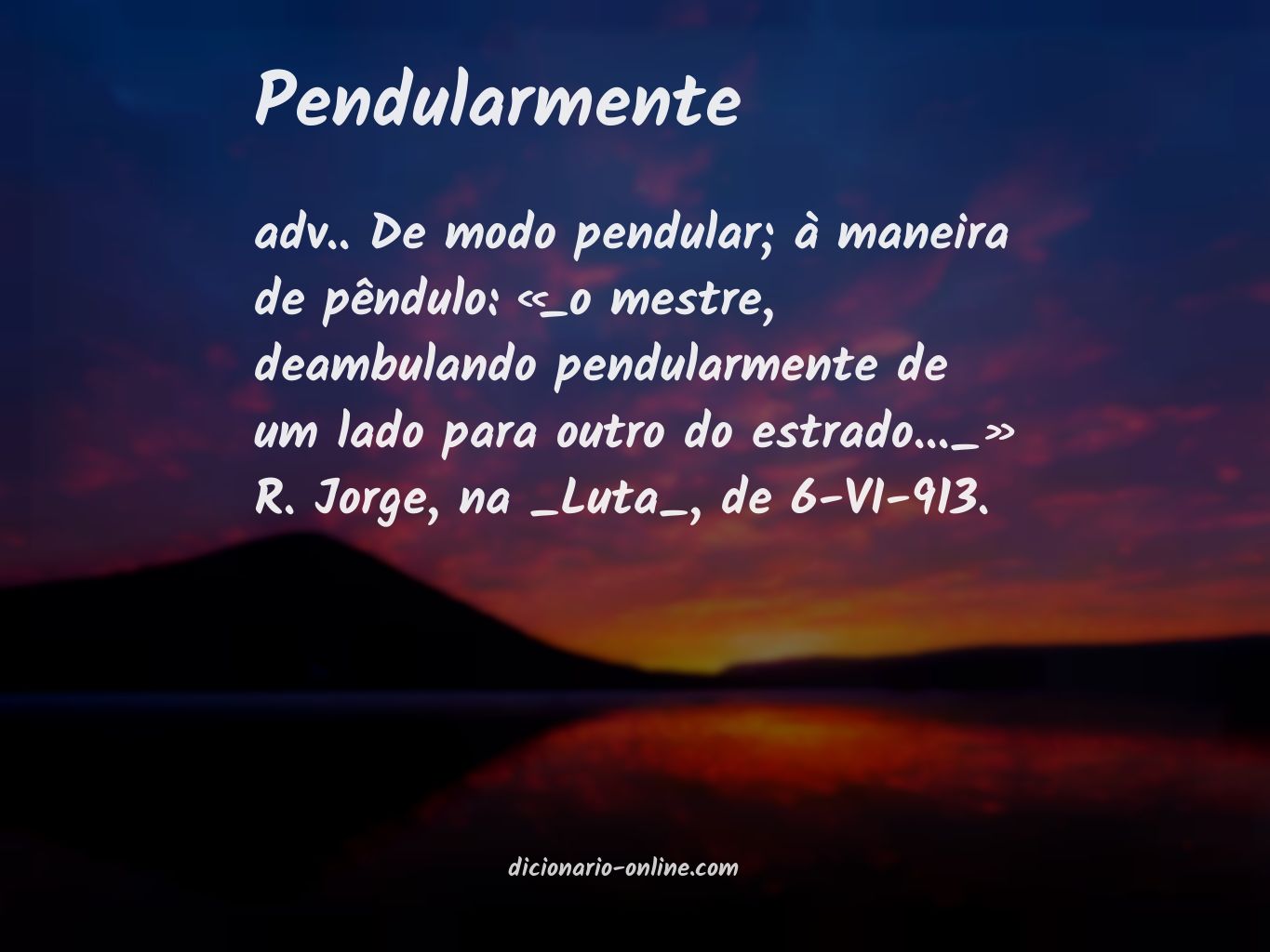 Significado de pendularmente