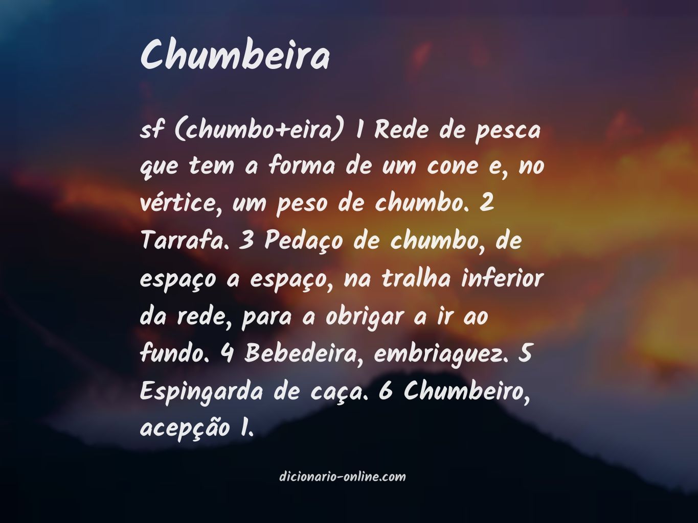 Significado de chumbeira