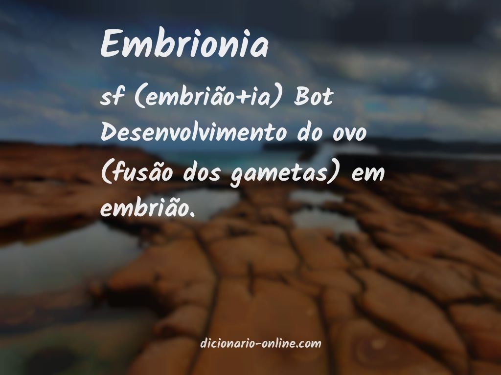 Significado de embrionia