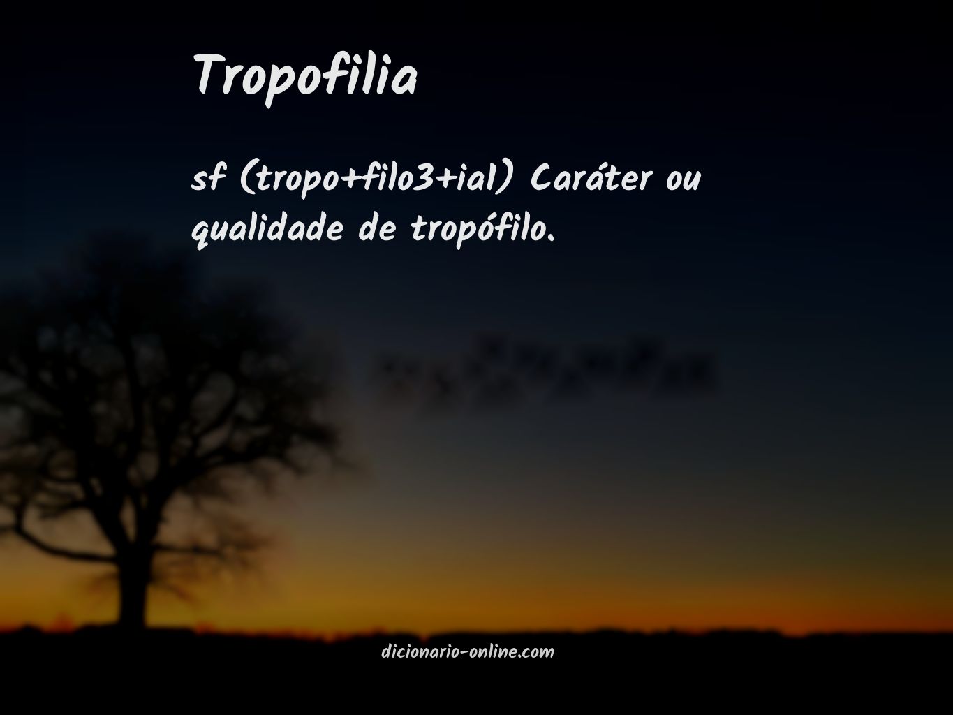 Significado de tropofilia