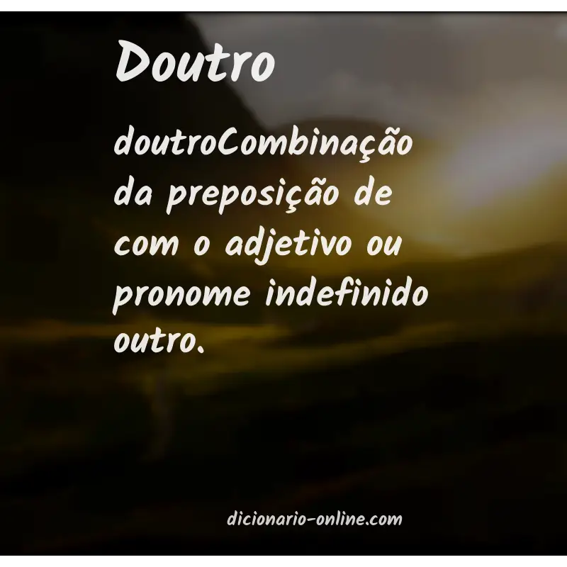 Significado de doutro