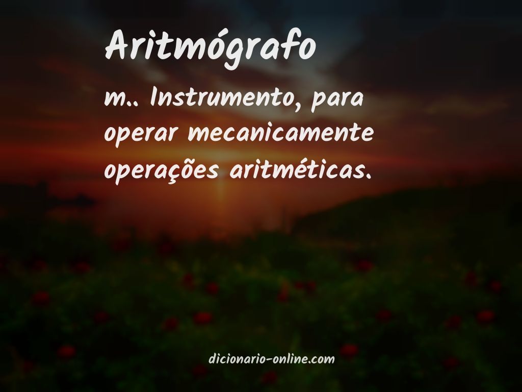 Significado de aritmógrafo