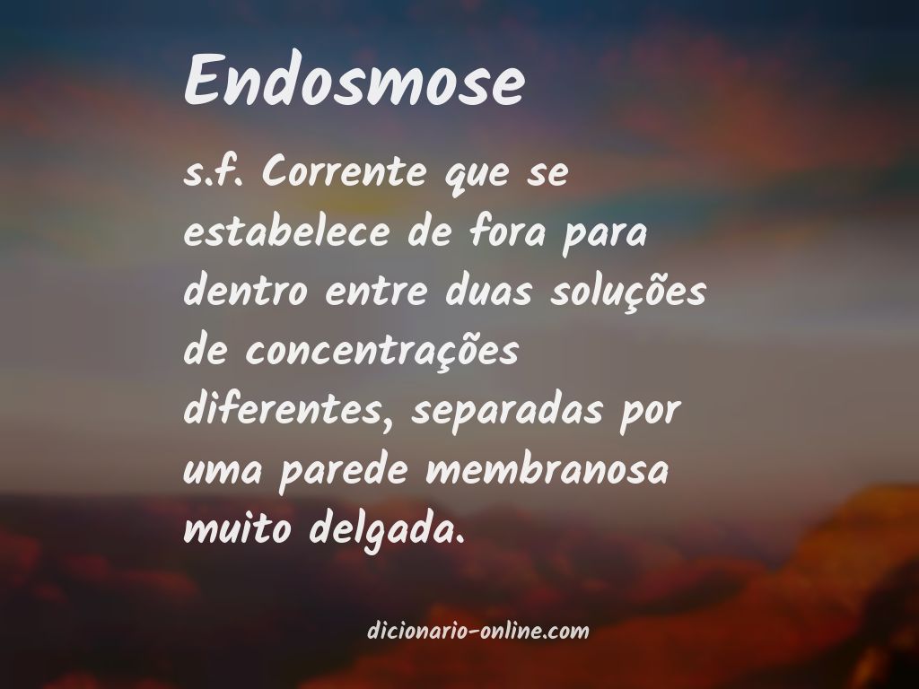 Significado de endosmose