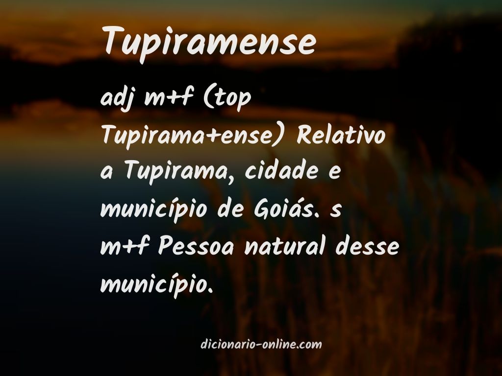 Significado de tupiramense