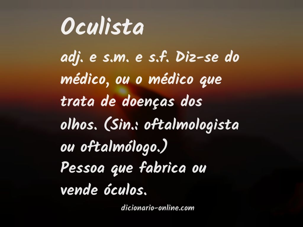 Significado de oculista