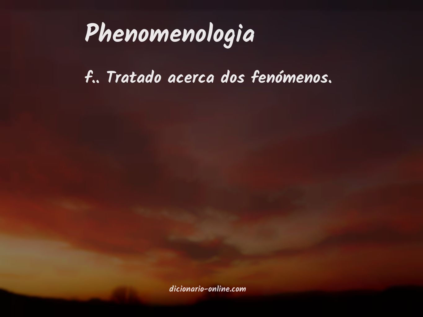 Significado de phenomenologia