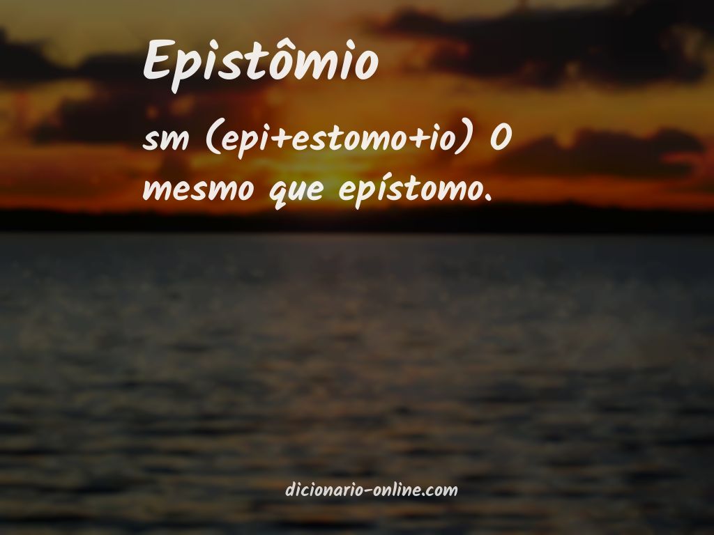 Significado de epistômio