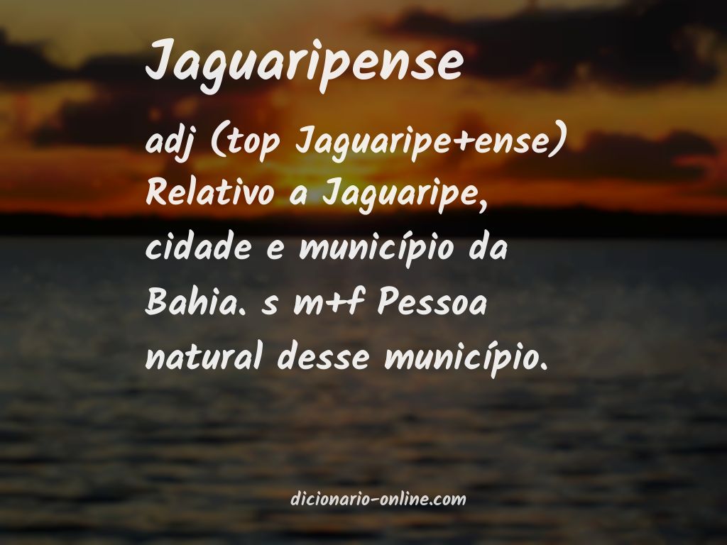 Significado de jaguaripense