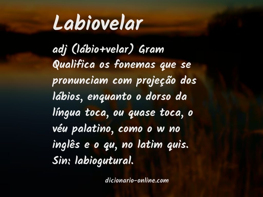 Significado de labiovelar