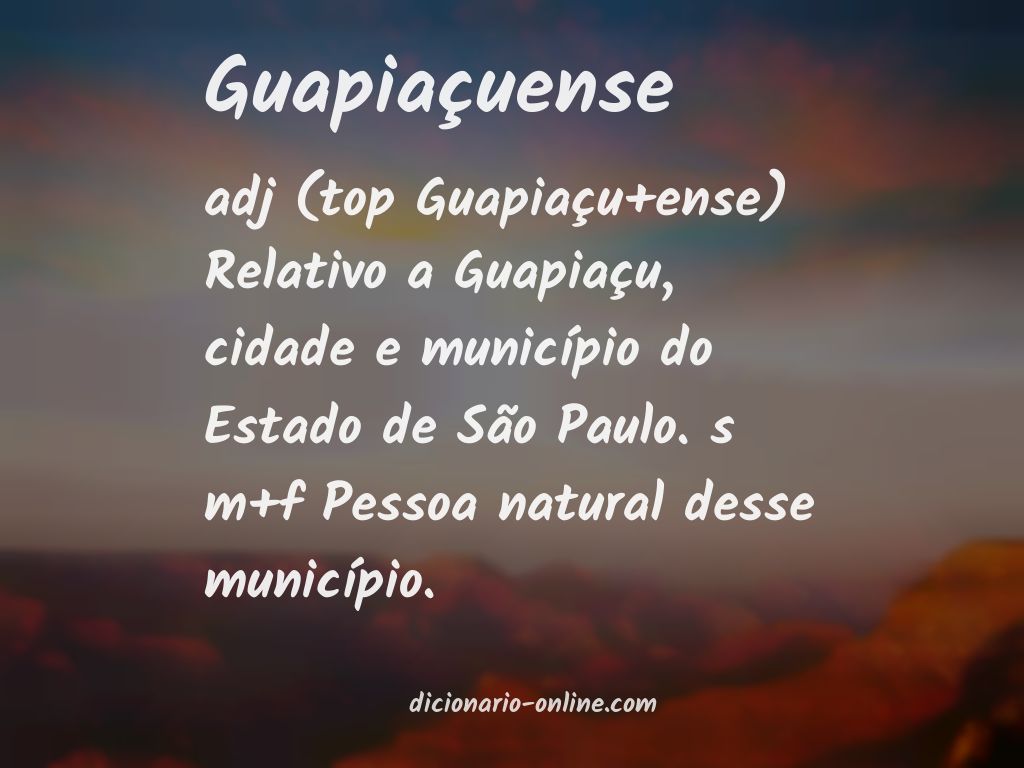 Significado de guapiaçuense