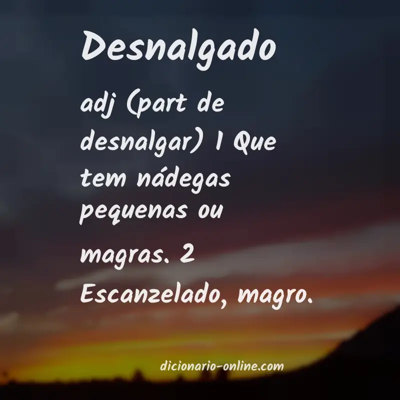 Significado de desnalgado