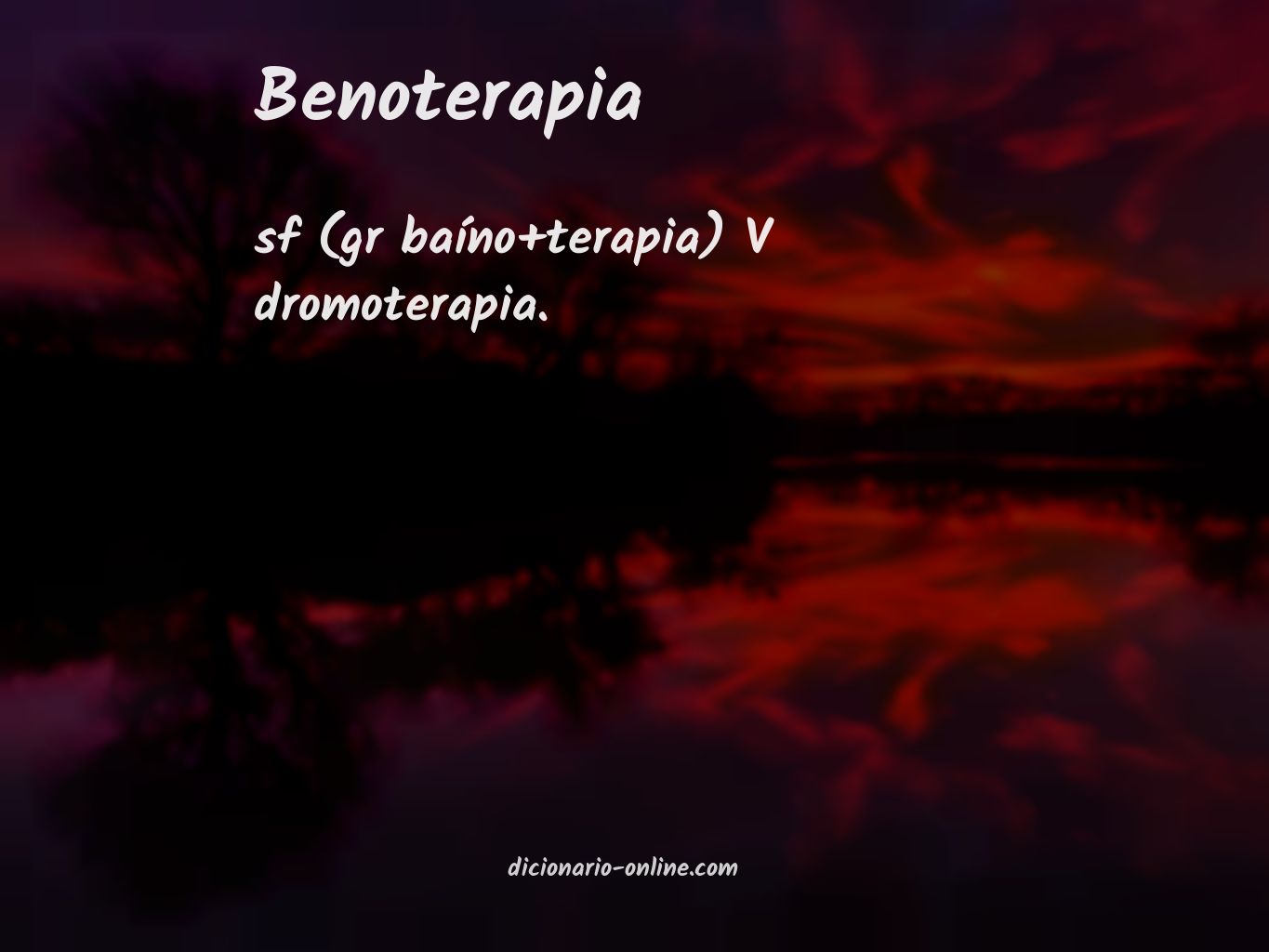 Significado de benoterapia