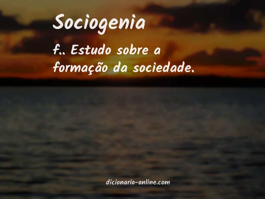 Significado de sociogenia