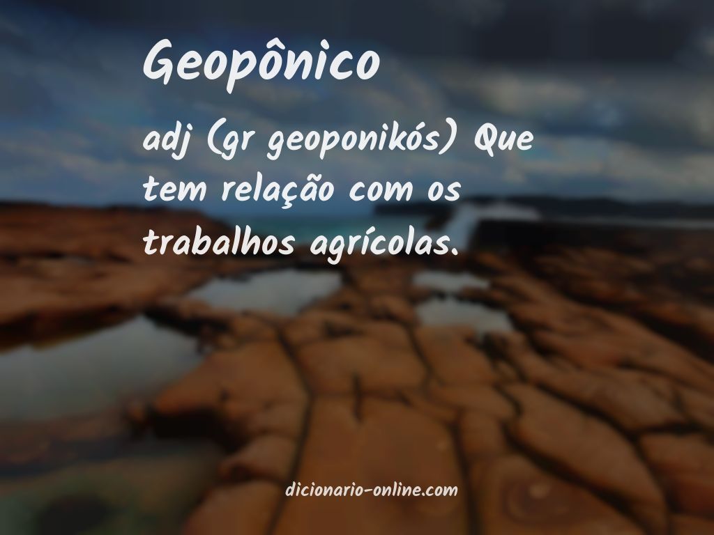 Significado de geopônico