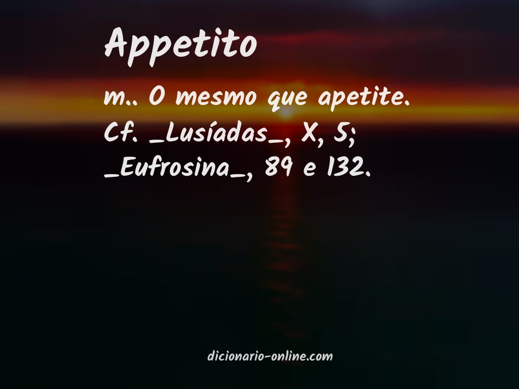 Significado de appetito