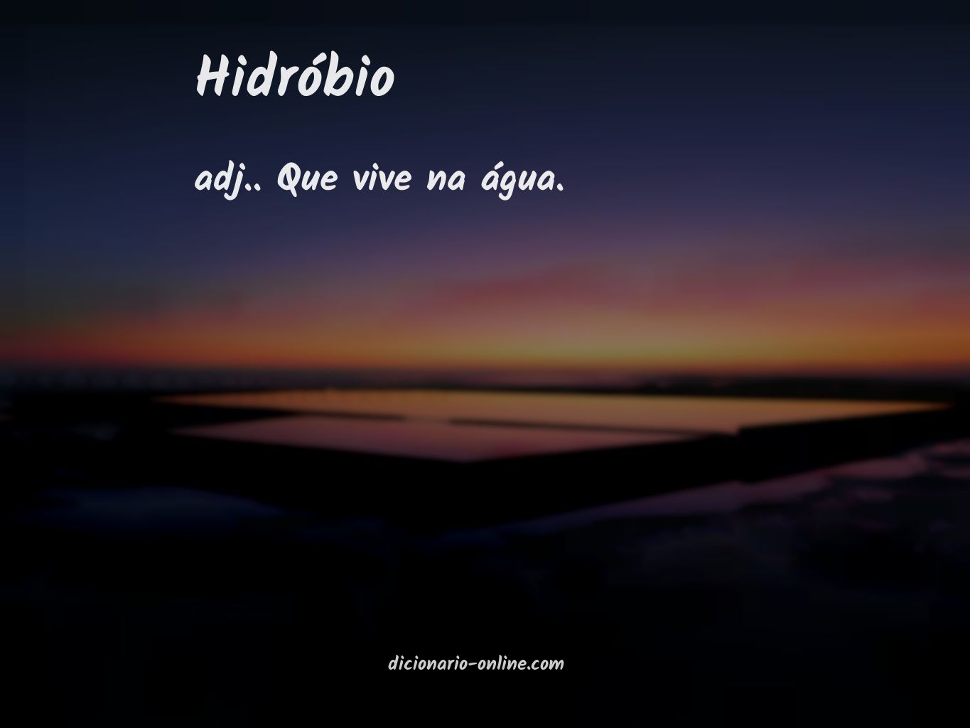 Significado de hidróbio