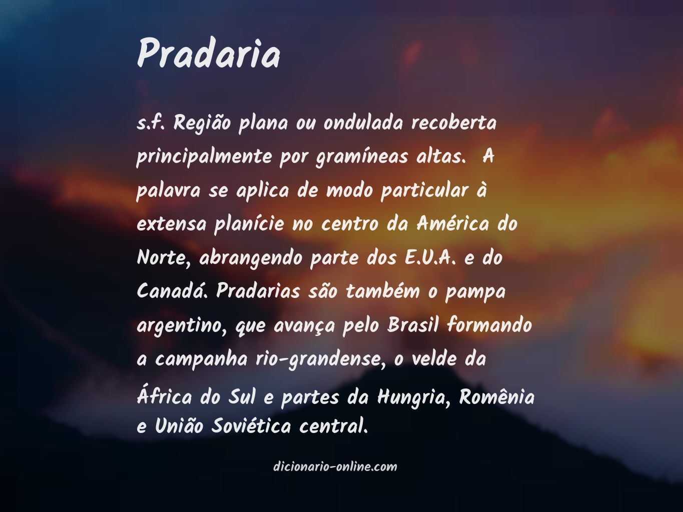 Significado de pradaria