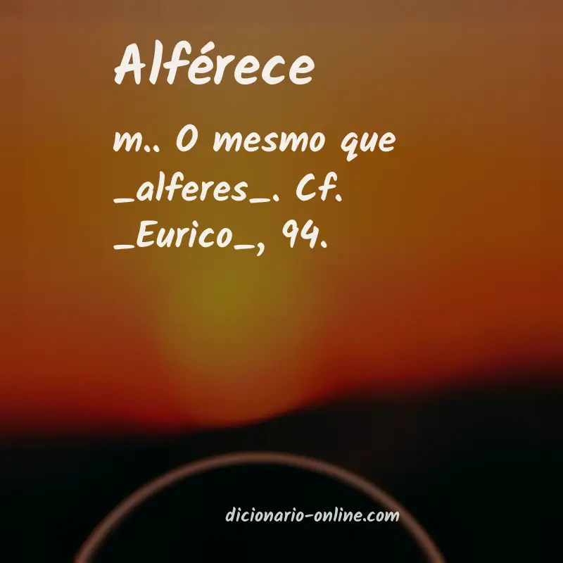 Significado de alférece