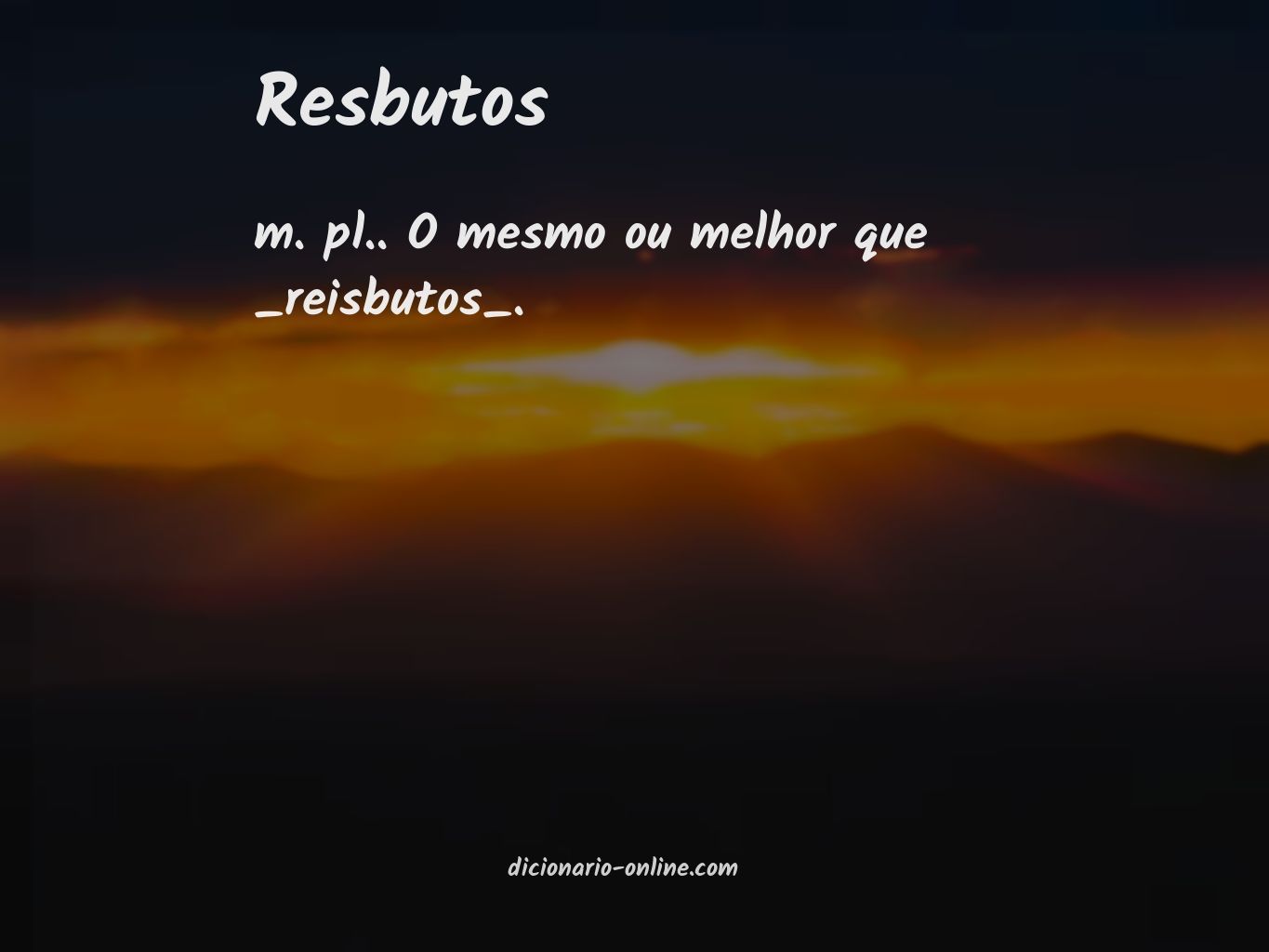 Significado de resbutos