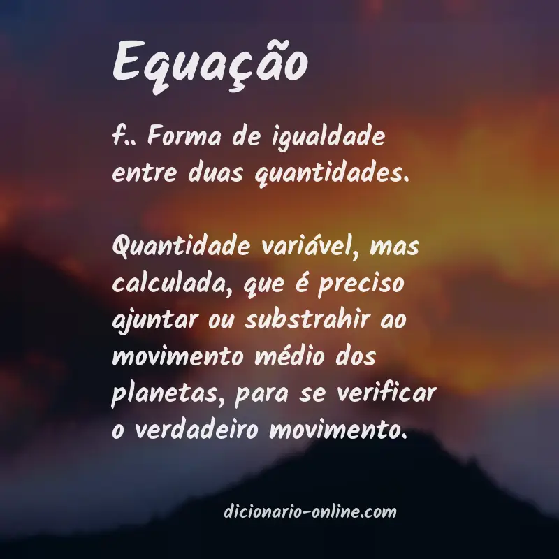 Significado de equação